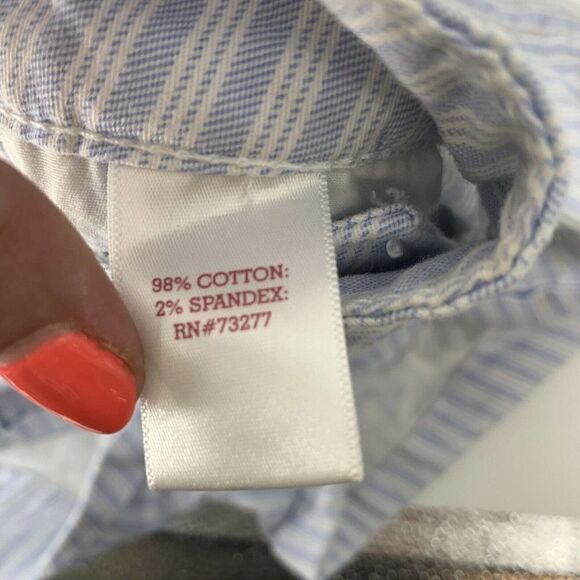 Light Blue Cuffed Chino Shorts Striped Sz Junior 7 - Picture 5 of 5